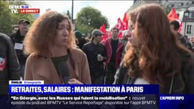  "Tous les enseignants ne seront pas augmentés de 10%", regrette une manifestante dans le cortège à Paris