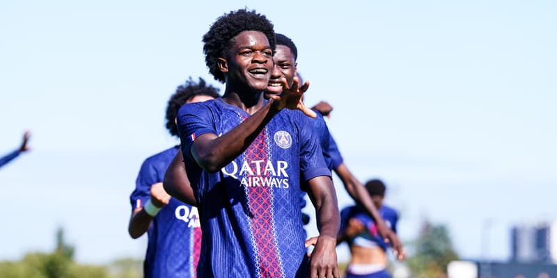 Quentin Ndjantou lors de PSG-Atalanta en Youth League