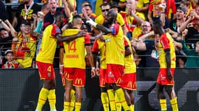 La joie des Lensois face à Rennes, le 27 août 2022.