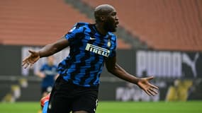 L'attaquant belge de l'Inter Milan, Romelu Lukaku, buteur lors du match de Serie A face à l'AC Milan, à San Siro, le 21 février 2021