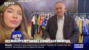 Platini, Mbappé, Zidane... Des maillots de joueurs emblématiques de football vendus aux enchères à Paris 