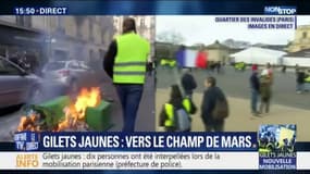 Gilets jaunes: des poubelles et des deux roues incendiés rue de Vaugirard à Paris 