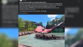 Le parc Bellewaerde a annoncé la fermeture de son attraction Amazonia jeudi 1er août 2024 en raison de "problèmes techniques persistants".