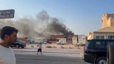 De la fumée après une frappe israélienne à Doha, la capitale du Qatar, le 9 septembre 2025.