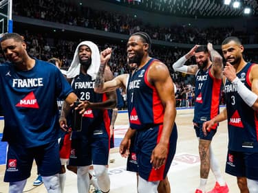 L'équipe de France de basket face à la Croatie, le 23 février 2024, en éliminatoires de l'Euro 2025