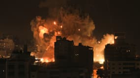 Une frappe israélienne sur la bande de Gaza, le 8 octobre 2023