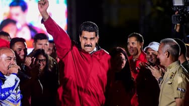 Nicolas Maduro célèbre les résultats du scrutin.