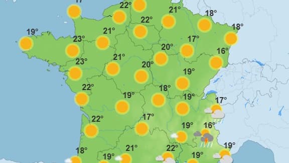 Météo du vendredi 16 mai 2025 après-midi, selon Météo-France Météo du vendredi 16 mai 2025 après-midi, selon Météo-France