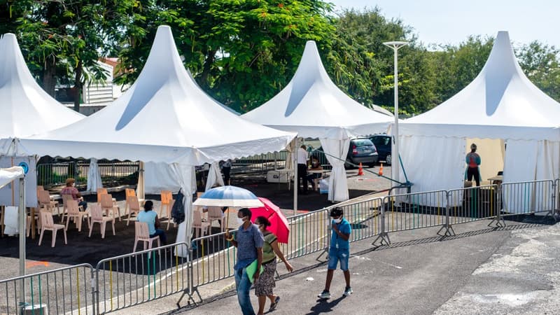 Un centre de dépistage Covid-19 à Goyave en Guadeloupe le 23 septembre 2020