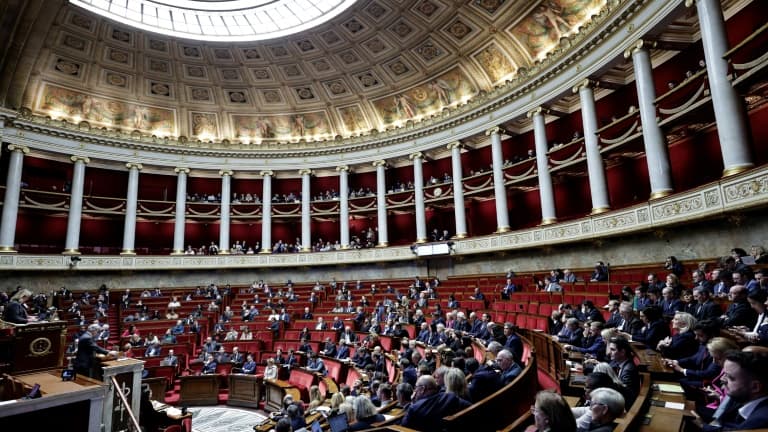 Vue générale de l'Assemblée nationale, à Paris le 2 décembre 2024. 