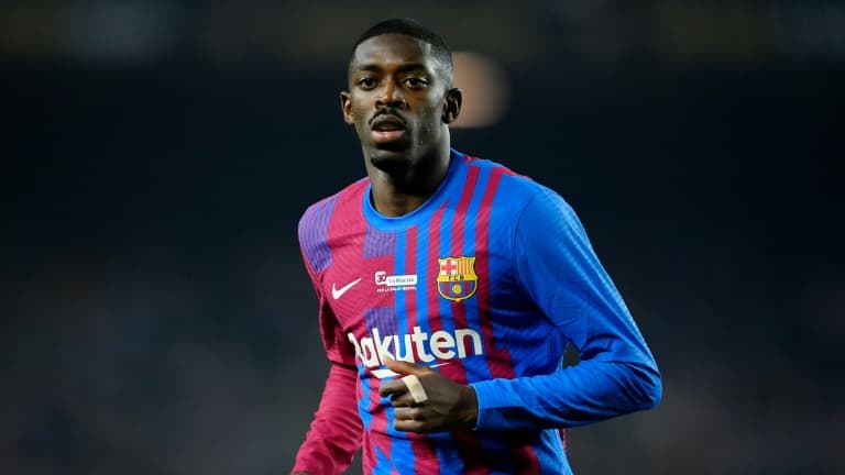 L'ailier français du Barça Ousmane Dembélé lors du match de championnat espagnol contre Elche au Camp Nou de Barcelone, le 18 décembre 2021.