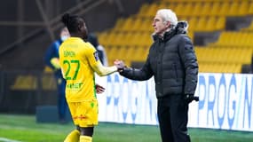 Moses Simon avec Raymond Domenech