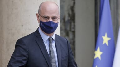 Le ministre de l'Education nationale, Jean-Michel Blanquer, à la sortie du Conseil des ministres le 13 janvier 2021