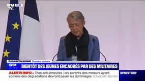 Plan anti-émeutes: Élisabeth Borne annonce la possibilité d'un "encadrement de jeunes délinquants par des militaires" pour "transmettre des valeurs de discipline et de dépassement de soi"