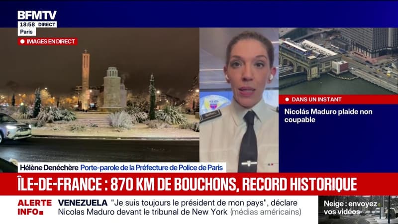 Neige-verglas en Île-de-France: Hélène Denéchère, porte-parole de la Préfecture de Police de Paris, fait le point sur BFMTV