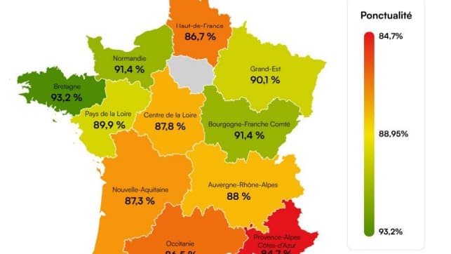 Ponctualité des TER en 2023