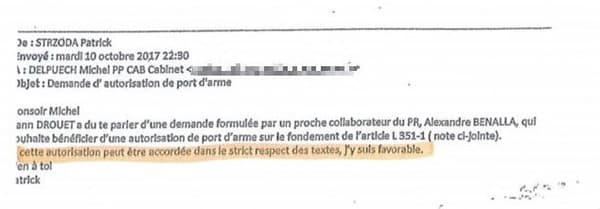 Le courrier de Patrick Strzoda adressé à Michel Delpuech. 