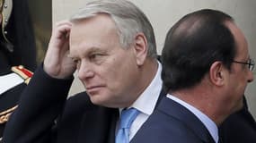 Jean-Marc Ayrault et François Hollande , le 19 février 2014 à l'Elysée