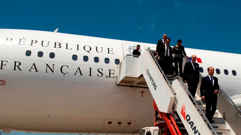 L'Airbus présidentiel (ici arrivant en Australie en novembre) est en service depuis 2011