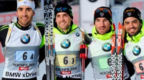 Martin Fourcade, Simon Desthieux, Jean-Guillaume Béatrix et Simon Fourcade