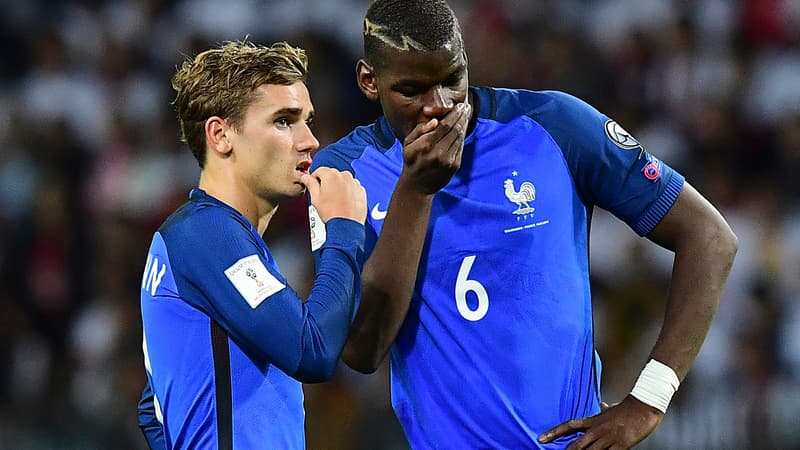 Antoine Griezmann et Paul Pogba avec les Bleus