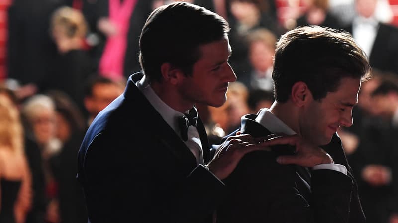 Gaspard Ulliel et Xavier Dolan lors de la projection du film "Juste La Fin Du Monde" au 69e Festival de Cannes en 2016.