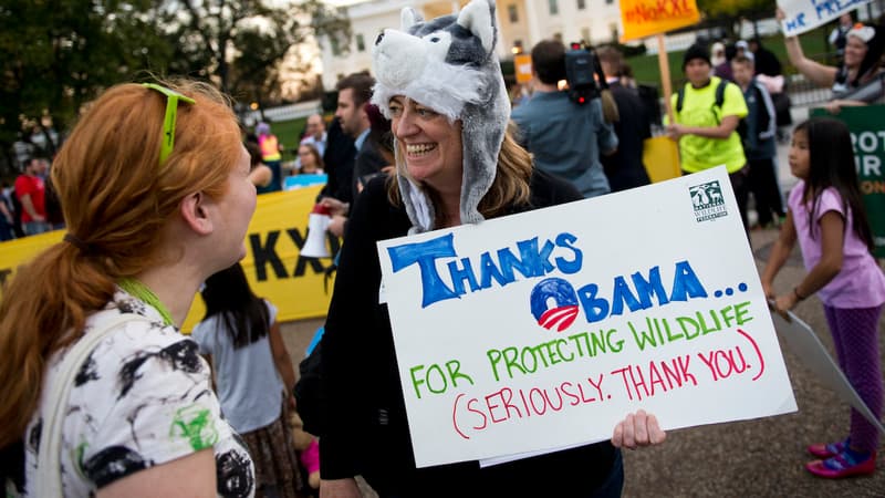 Les opposants au projet Keystone XL se sont réunis devant la Maison Blanche pour remercier Barack Obama.