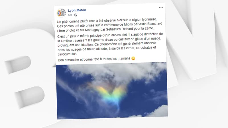 Le nuage iridescent aperçu dans le ciel lyonnais.