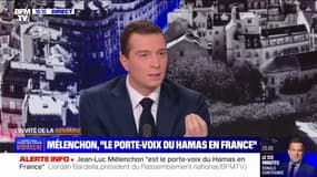 Guerre Israël-Gaza: pour Jordan Bardella, Jean-Luc Mélenchon "se fait le porte-voix du Hamas en France"