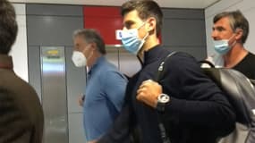 Novak Djokovic à son arrivée à Dubaï