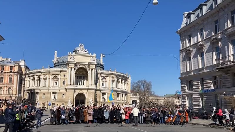 Le Théâtre d'opéra et de ballet d'Odessa, le 12 mars 2022