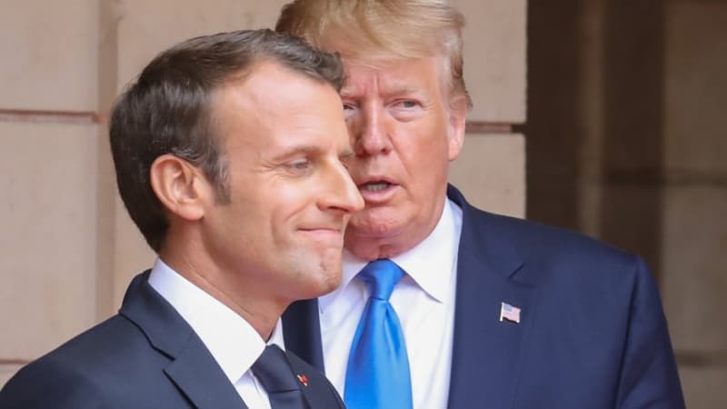 Emmanuel Macron et Donald Trump, à 