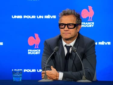 Fabien Galthié en conférence de presse d'après annonce de la liste des Bleus pour la Coupe du monde, août 2023