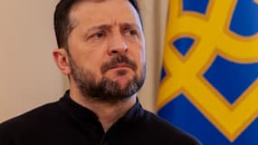 Volodymyr Zelensky en conférence de presse à Kiev, en Ukraine, le 19 février 2025