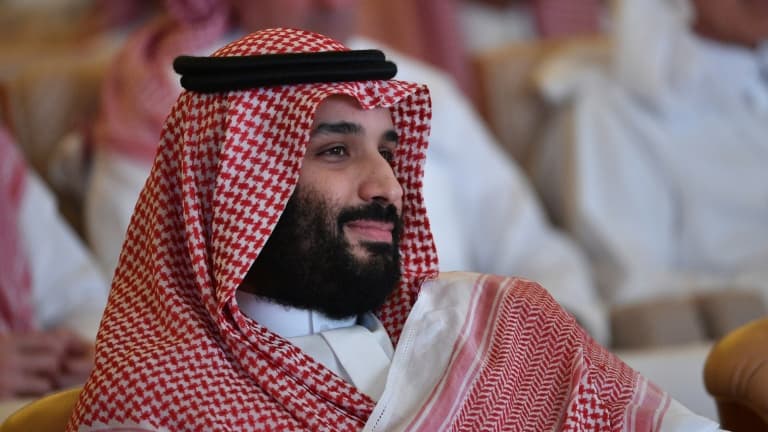 Le prince Mohammed ben Salmane, le 23 octobre 2018 lors d'une conférence à Ryad