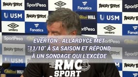 Everton : Allardyce met "onze sur dix" à sa saison et répond à un sondage qui l'excède