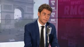 Le porte-parole du gouvernement, Gabriel Attal, sur BFMTV-RMC, le 19 mai 2021.