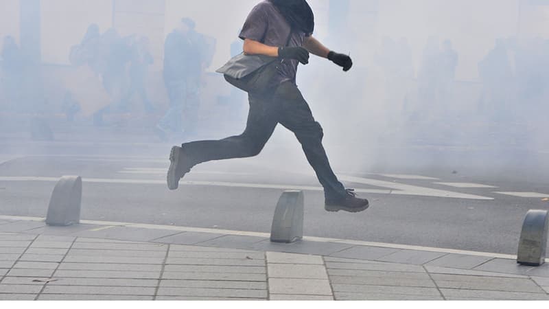 Des bouteilles d'acide ont été lancées par des manifestants contre les forces de l'ordre lors de la manifestation samedi à Nantes à la mémoire de Rémi Fraisse. 