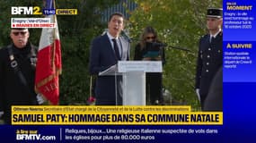 Hommage à Samuel Paty à Eragny: le discours du secrétaire d'État chargé de la Citoyenneté