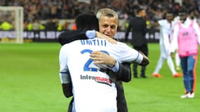 Bruno Genesio avec Samuel Umtiti. 