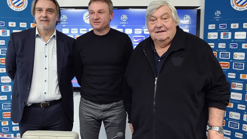 Frédéric Hantz entouré par Laurent et Louis Nicollin