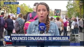 À l'appel de Muriel Robin, plusieurs centaines de personnes se mobilisent contre les violences conjugales