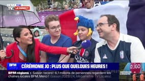 "On va en profiter un maximum": L'impatience des spectateurs de la cérémonie d'ouverture des Jeux olympiques malgré les premières gouttes de pluie