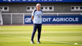 Didier Deschamps à l'entraînement avec l'équipe de France, le 6 juin 2024