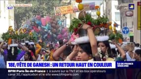 Paris: ils célèbrent la fête du dieu Ganesh, le dieu éléphant, dans le 18e arrondissement