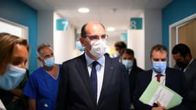 Jean Castex en visite au CHU d'Etampes, le 20 août 2021