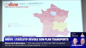 Grève de jeudi: selon le président de la SNCF, "avec les cars, il y aura en moyenne 23%" des liaisons assurées