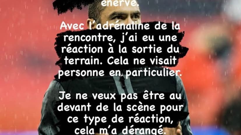 Le message de Yilmaz sur Instagram