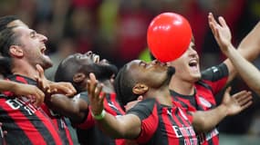 Christopher Nkunku célèbre son but lors de la victoire de l'AC Milan contre Lecce (3-0, Coupe d'Italie), le 23 septembre 2025