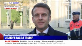 Droits de douane américains: "Si nous étions attaqués sur des sujets commerciaux, l'Europe (devrait) se faire respecter", déclare Emmanuel Macron